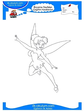 Çocuklar İçin Tinkerbell Boyama Sayfaları 